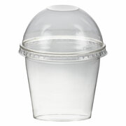 Smoothiesbecher Dessertbecher + Domdeckel 250 ml 95mm, PET, glasklar, 50 Stk.