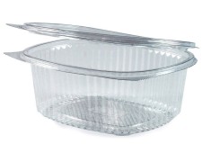 Feinkostbecher oval klar mit Deckel 1500 ml (PET), 50 Stk.