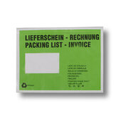 Dokumententaschen aus Pergamin Papier Lieferschein/Rechnung grün C5, 1000 Stk.