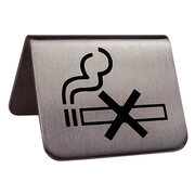 Tischaufsteller "Rauchen verboten" aus Edelstahl, 5.2x3.5cm, 1 Stk.