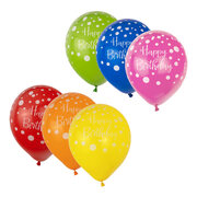 Luftballons Happy Birthday, bunt, �30cm, 12 Stk.