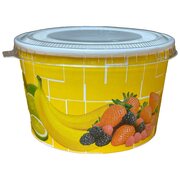 Eisbecher aus Pappe rund 260 ml  92mm Hhe 55mm Fruchtreigen mit Deckel,  100 Stk.