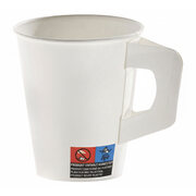 Henkelbecher Kaffeebecher wei, Pappe beschichtet, 180 ml,  80 Stk.