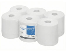 Ecoline Handtuchpapier Innenabrollung 2-lagig, h�lsenlos, Zellstoff, 450 Abrisse, 6 Rollen