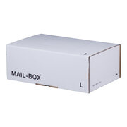 Versandkarton 395x248x141mm MAILBOX L mit Steckverschluss wiederverschliebar wei