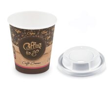 Kaffeebecher S 'Coffee To Go' Caffe Crema mit Trinkdeckel 150ml 200ml 100 Stk.