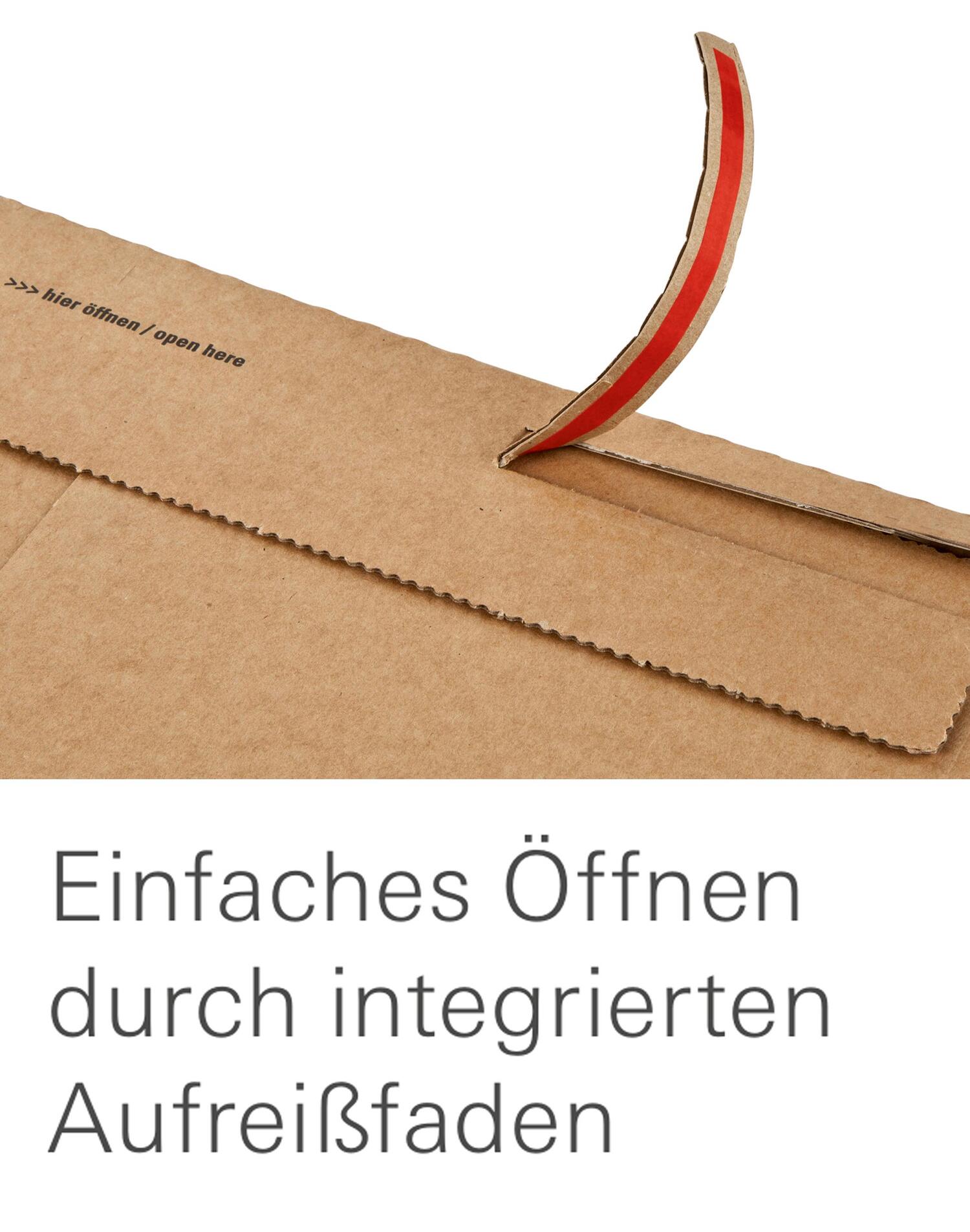 ColomPac E-Commerce Modulboxen 250 x 175 x 50mm mit Selbstklebeverschluss & Aufreifaden braun