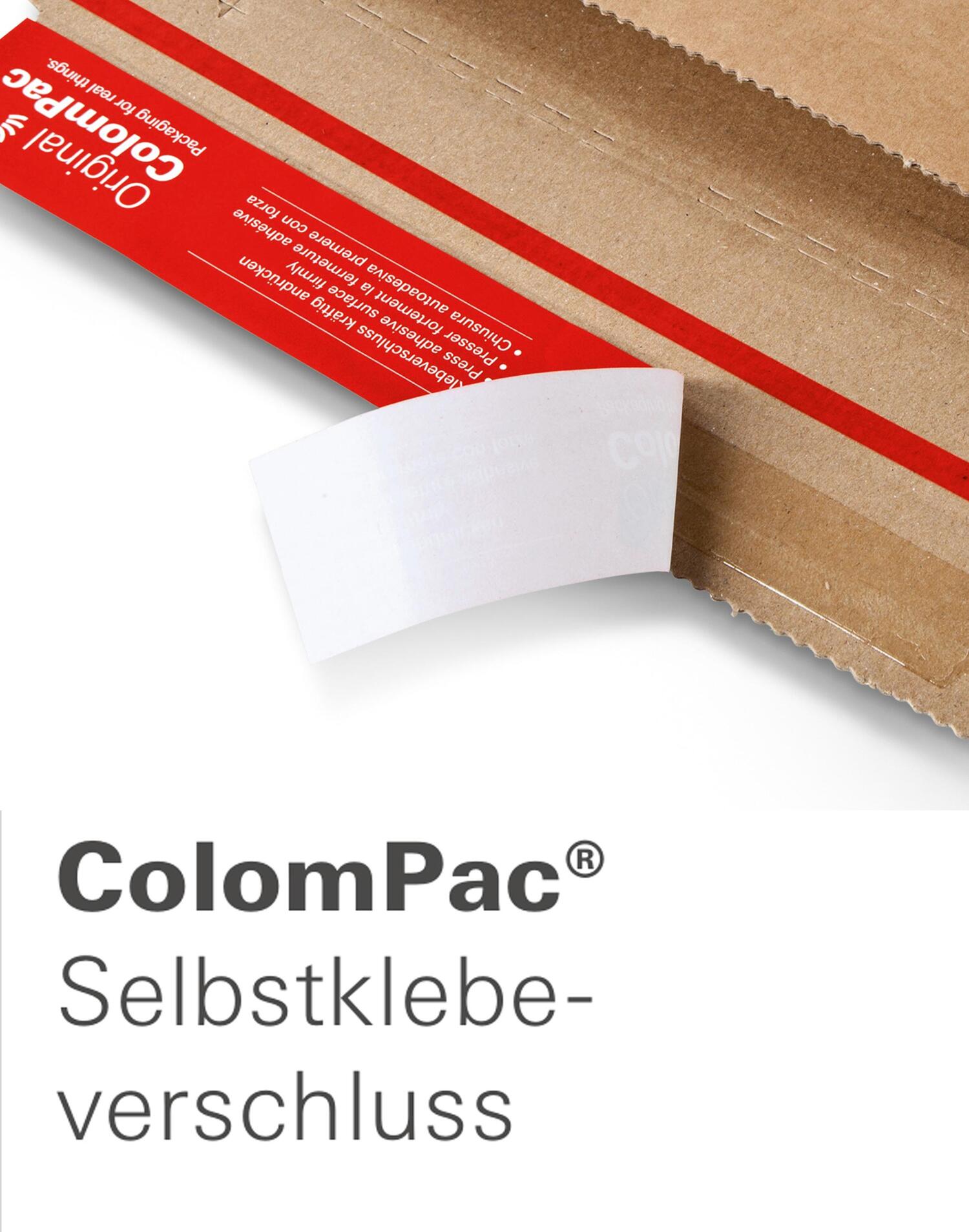 ColomPac Universalverpackung Wickelverpackung starke B-Welle 353 x 225 x -100mm mit Selbstklebeverschluss & Aufreifaden