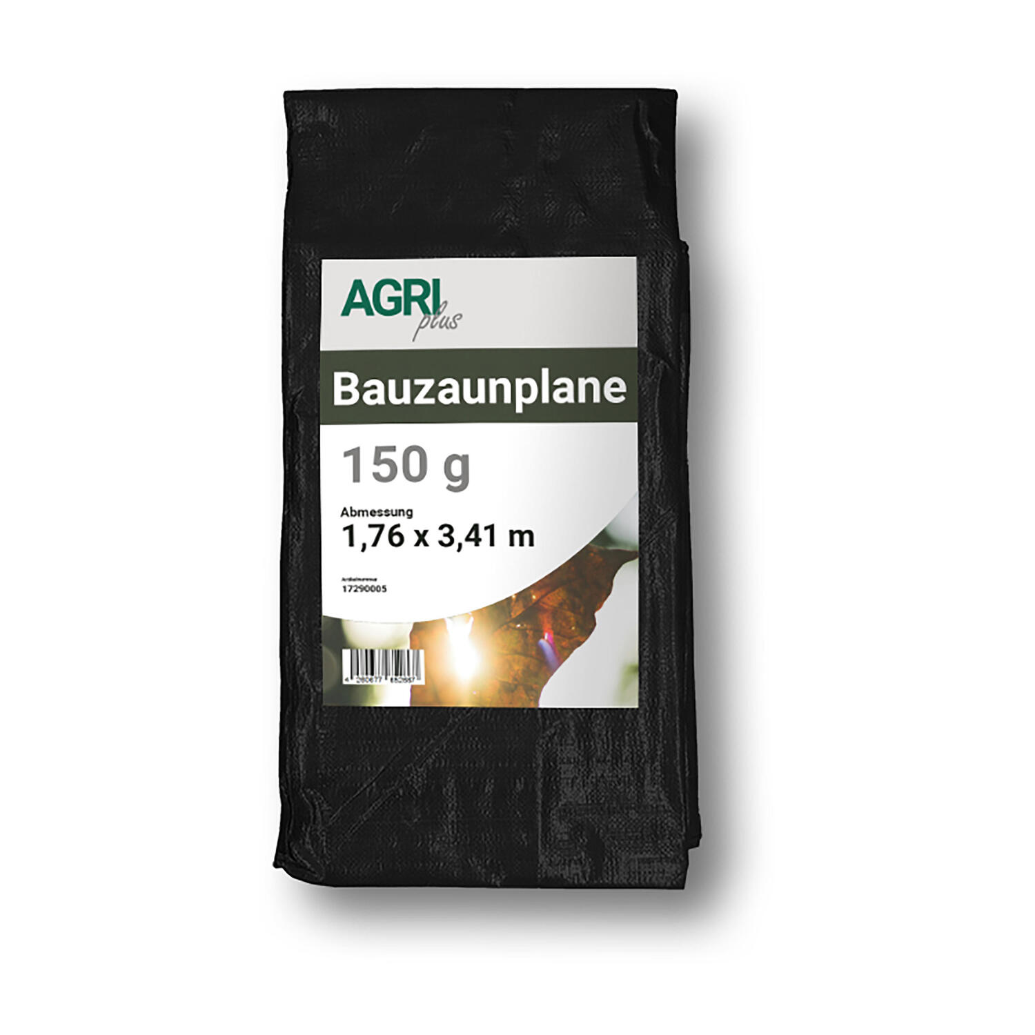 Bauzaunplane ge�st 1,76 x 3,41 m 150 g/m� schwarz