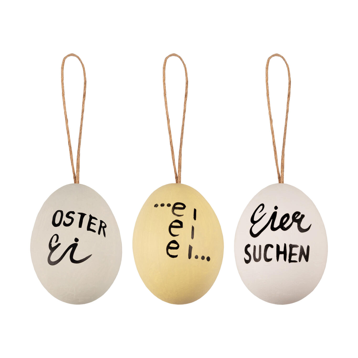 Ostereier Naturecht Statement wei�/creme/mint 6 cm, 6 Stk.