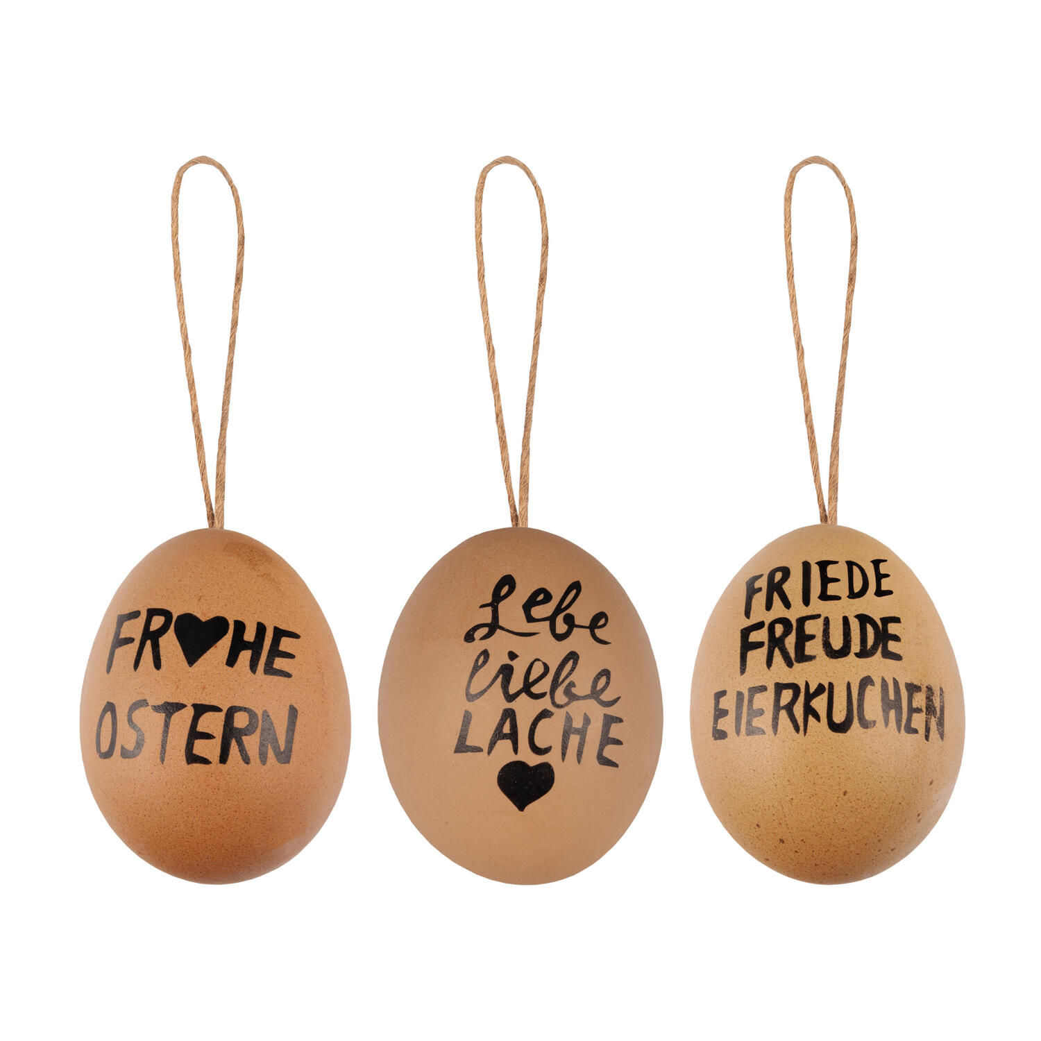 Ostereier Naturecht Statement braun 6 cm, 6 Stk.