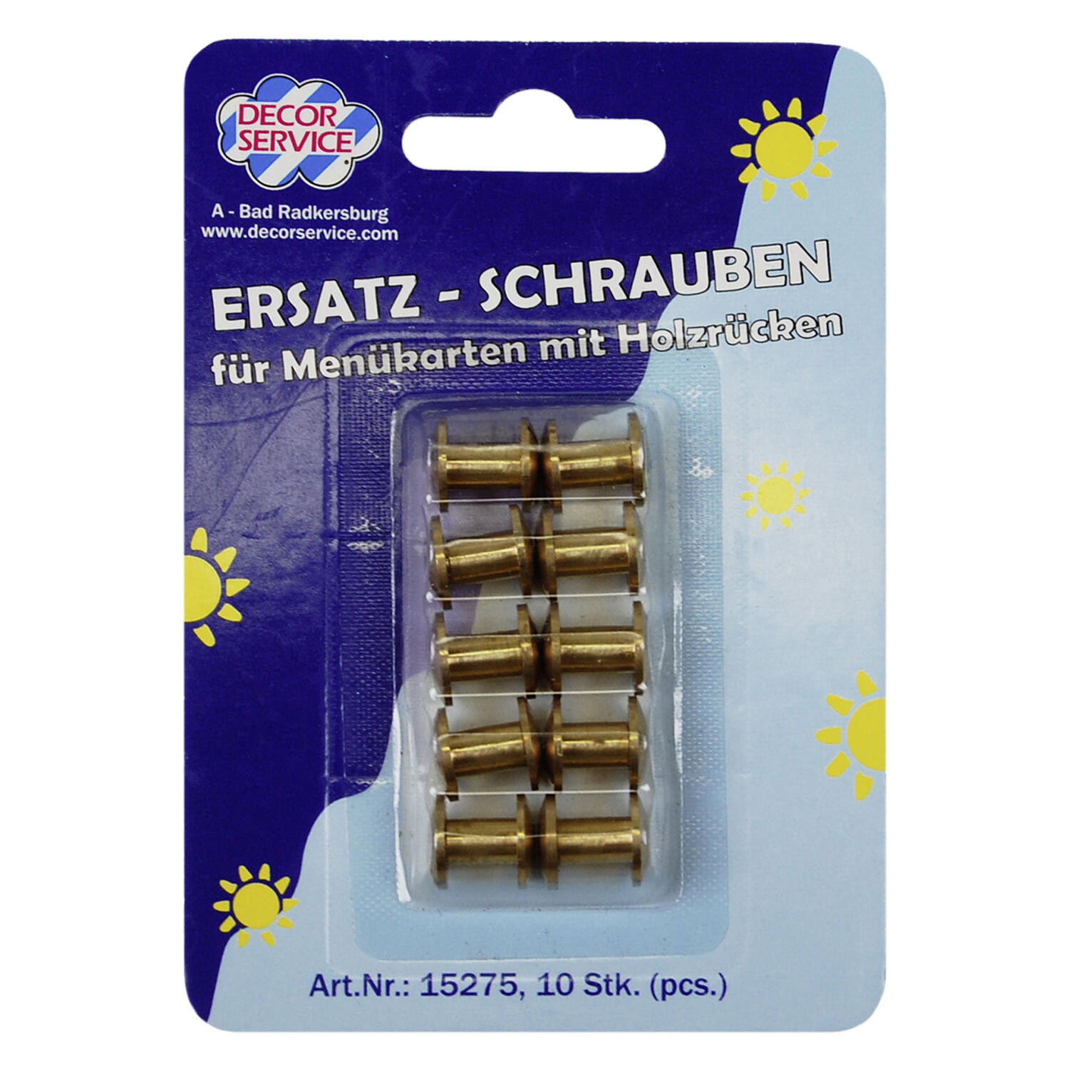 Ersatzschrauben fr Speisekarten, 10mm, 10 Stk.