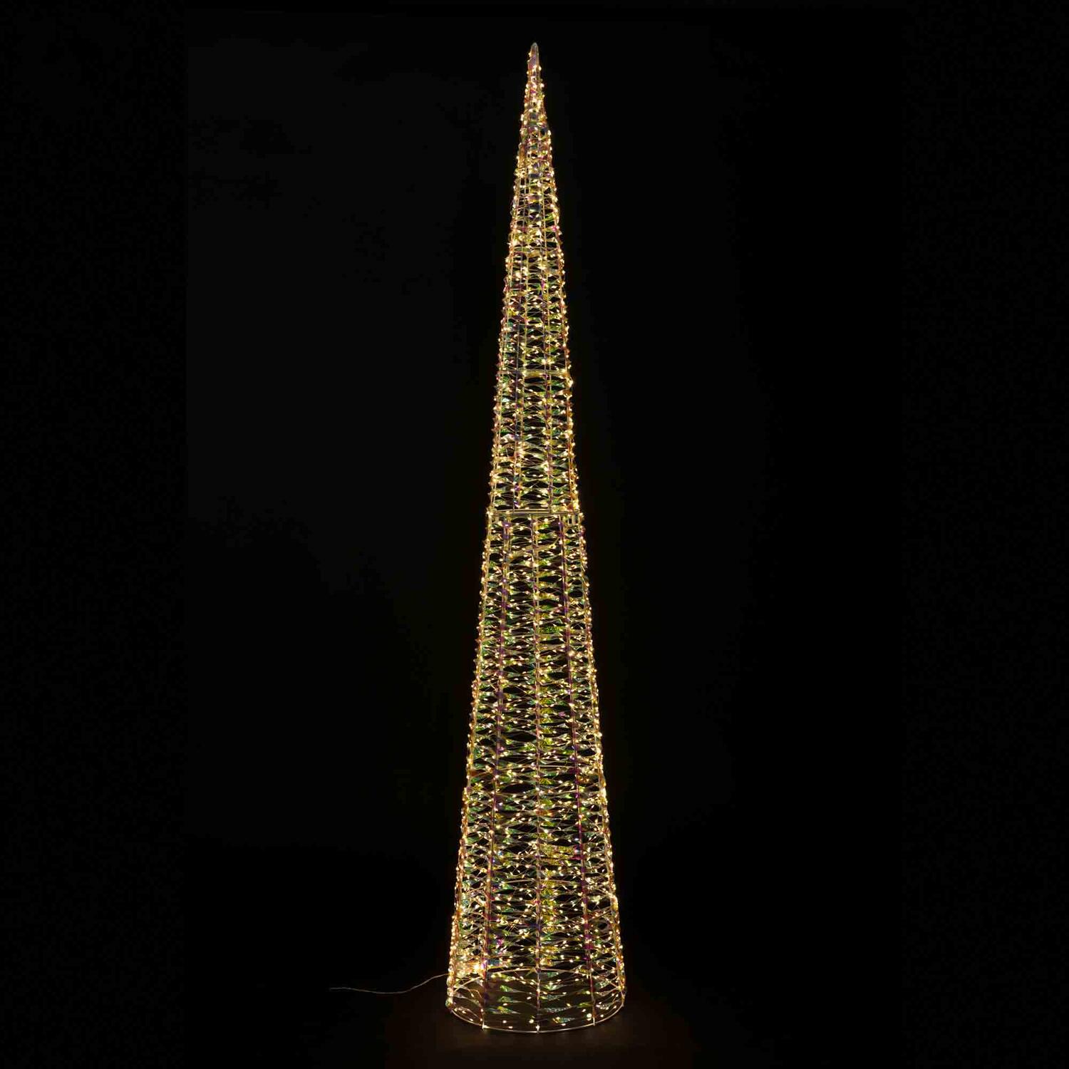 Weihnachtsbaum Pyramide aus Metall/PET, mit LED, warmwei�, 210cm, 1 Stk.
