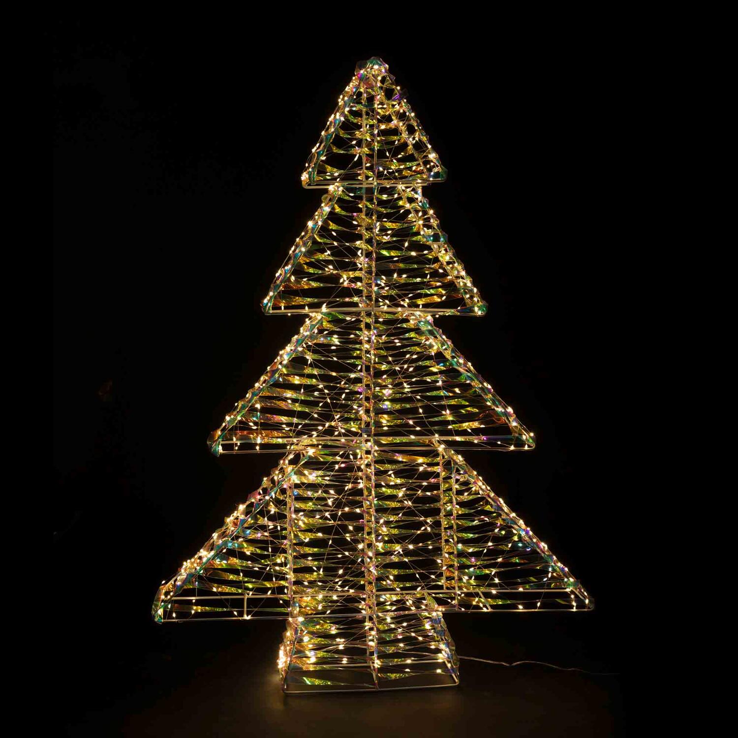 Weihnachtsbaum aus Metall/PET, mit LED, warmwei�, 100cm, 1 Stk.