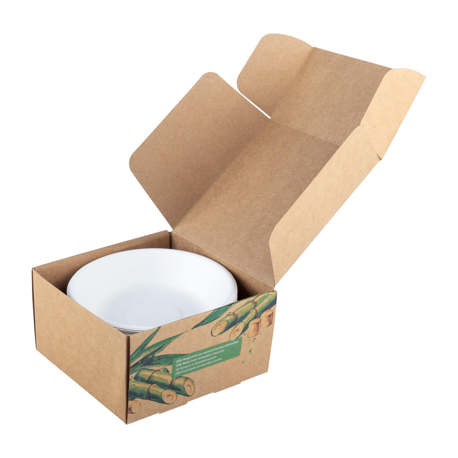 SchalenausBagasse,450ml,naturwei,rund16cm,50Stk.