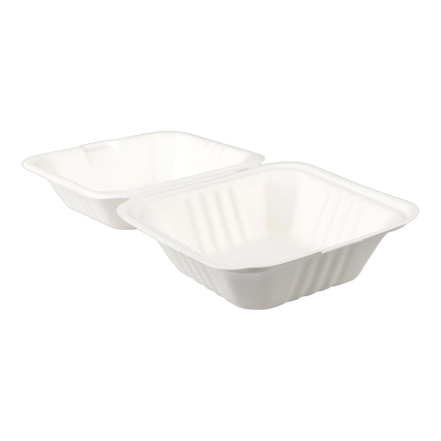 Burger-BoxenausBagasse,naturwei,15x15cm,25Stk.