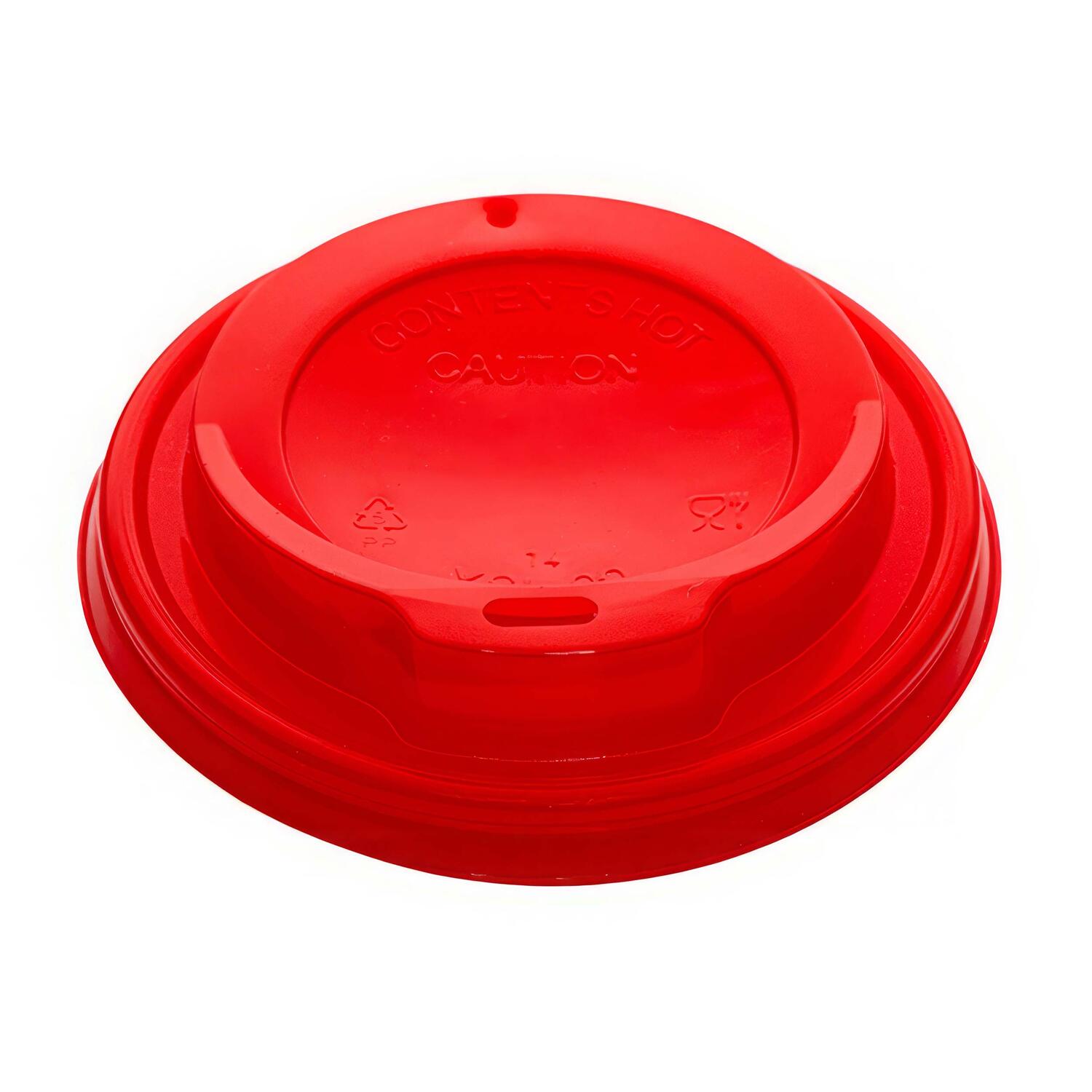 Domdeckel rot fr Pappbecher COFFEE TO GO mit 90mm , 100 Stk.