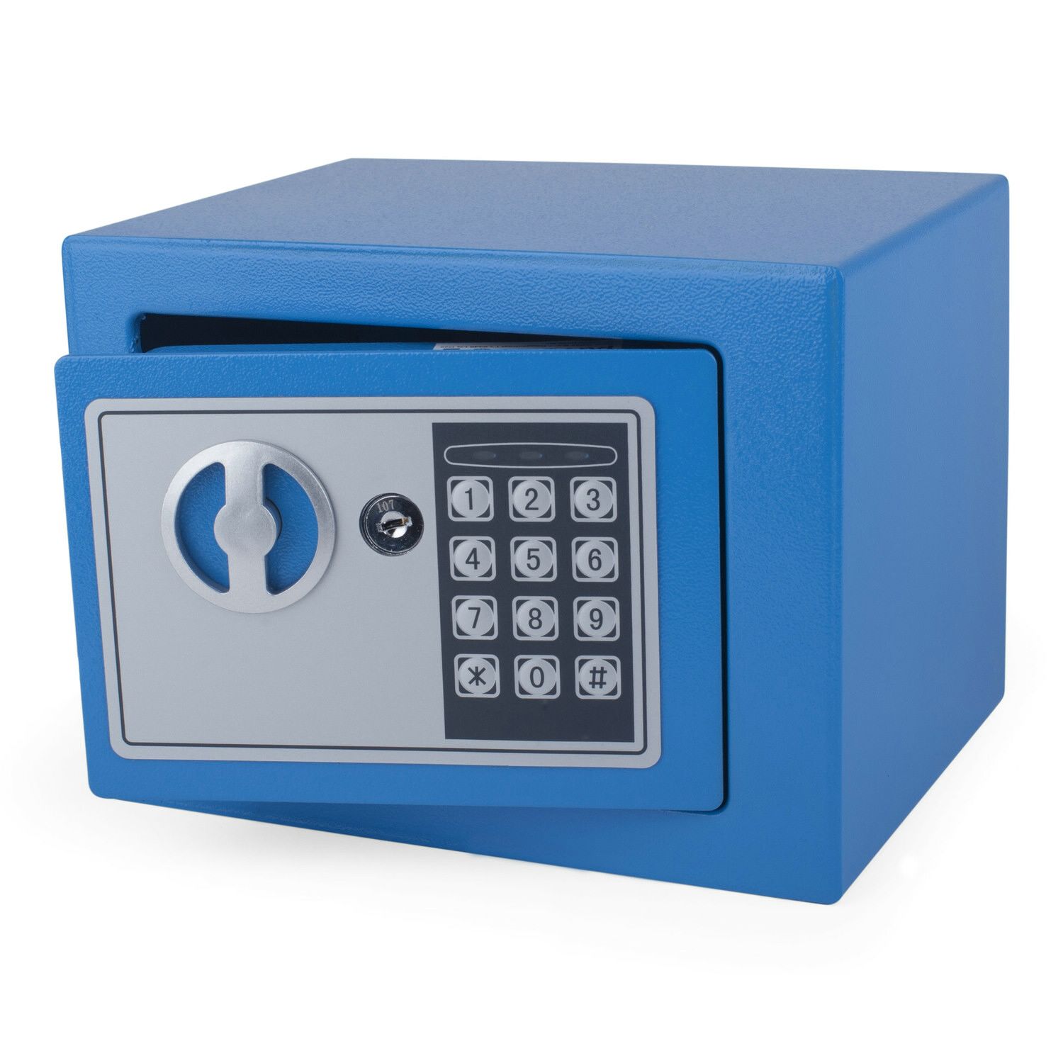 Tresor Safe 23x17x17cm mit elektronischem  Zahlenschloss fr Tisch/Wandmontage blau