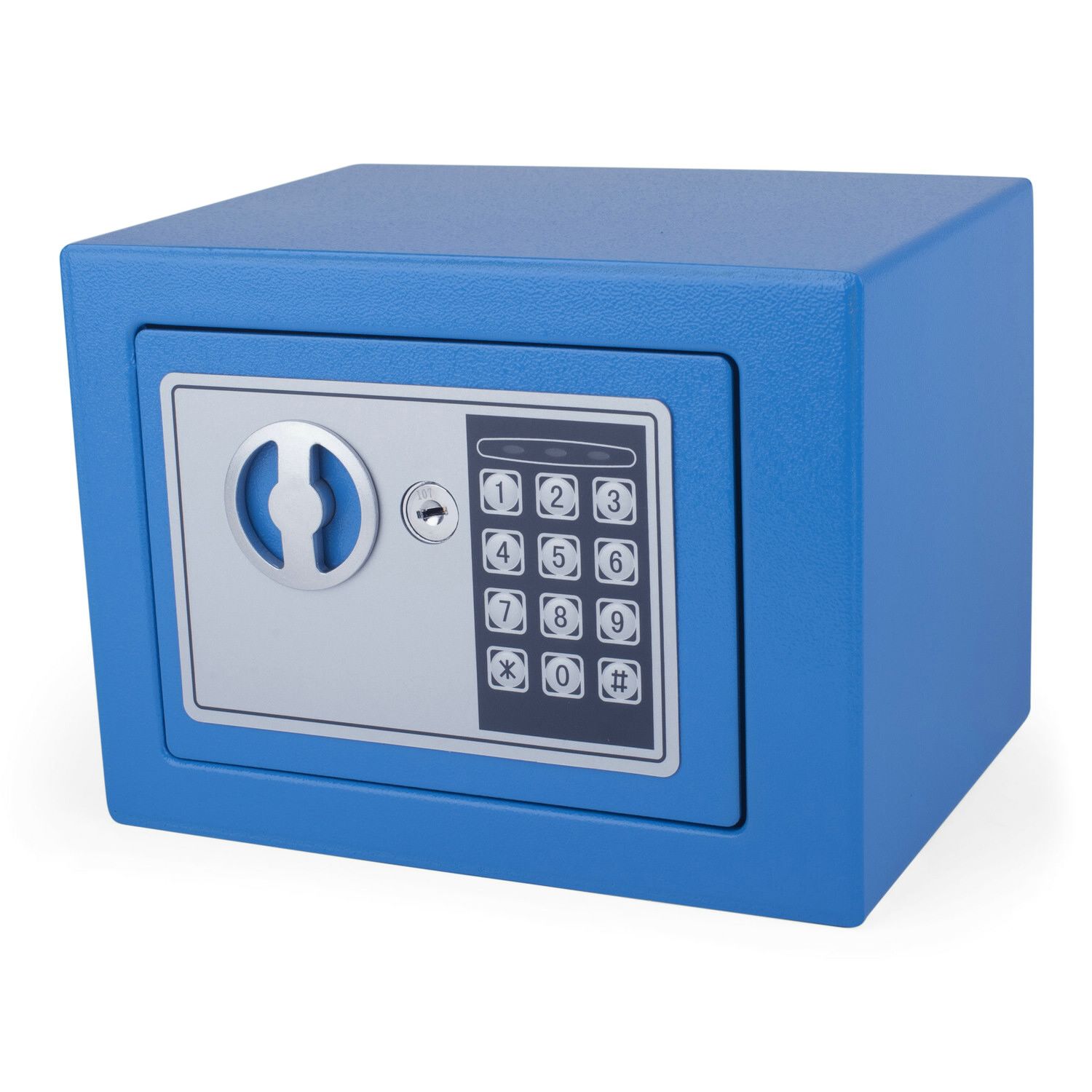 Tresor Safe 23x17x17cm mit elektronischem  Zahlenschloss fr Tisch/Wandmontage blau