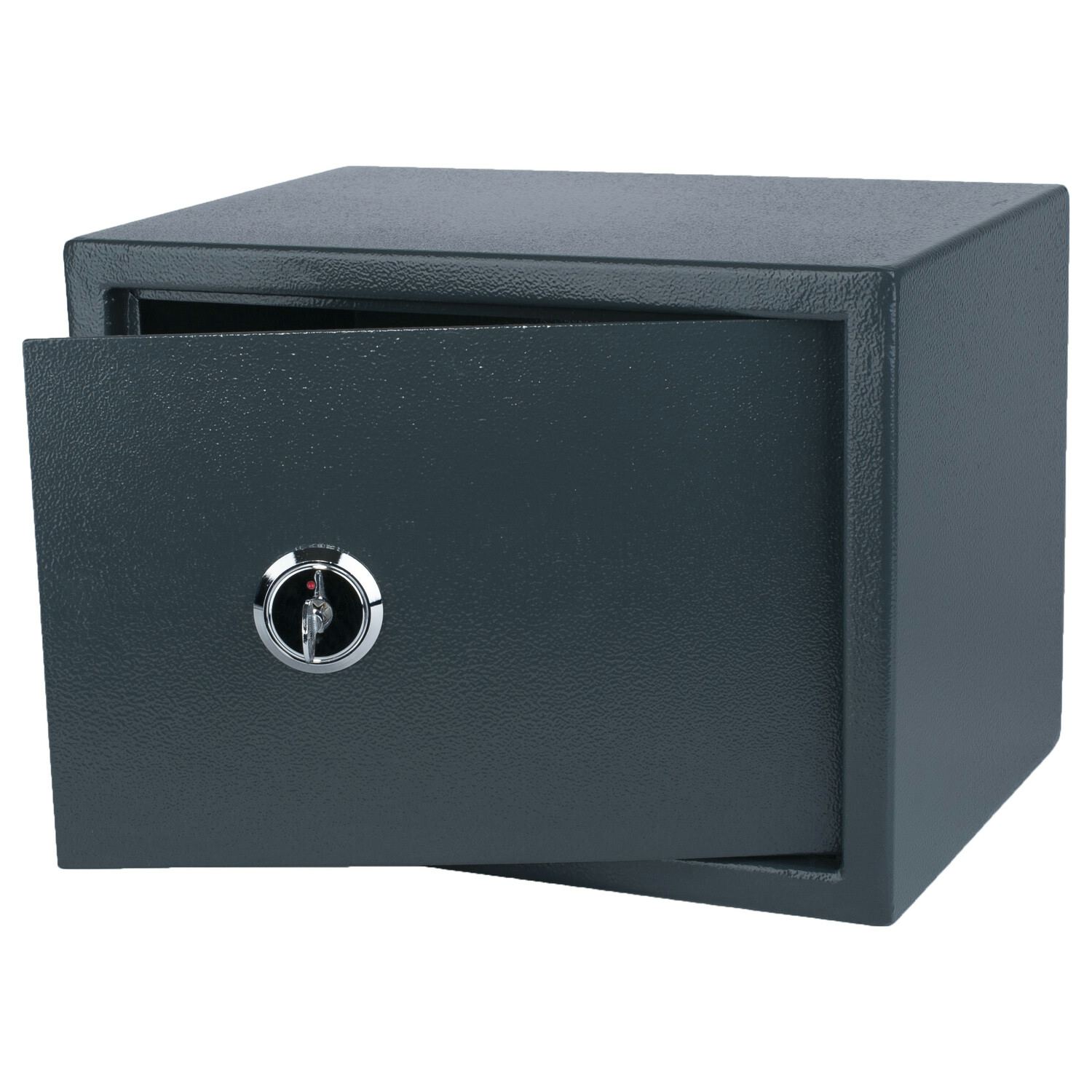 Tresor Safe 35x25x25cm mit Schlssel-Schloss fr Tisch/Wandmontage dunkelgrau