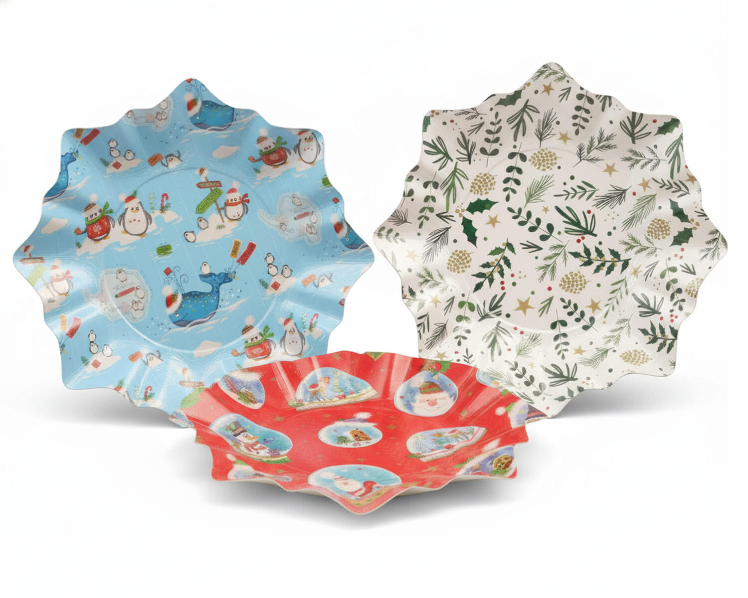 Gebckschalen Pltzchenschalen fr Weihnachtsgebck Pappe  28 cm verschiedene Motive, 2 Stk