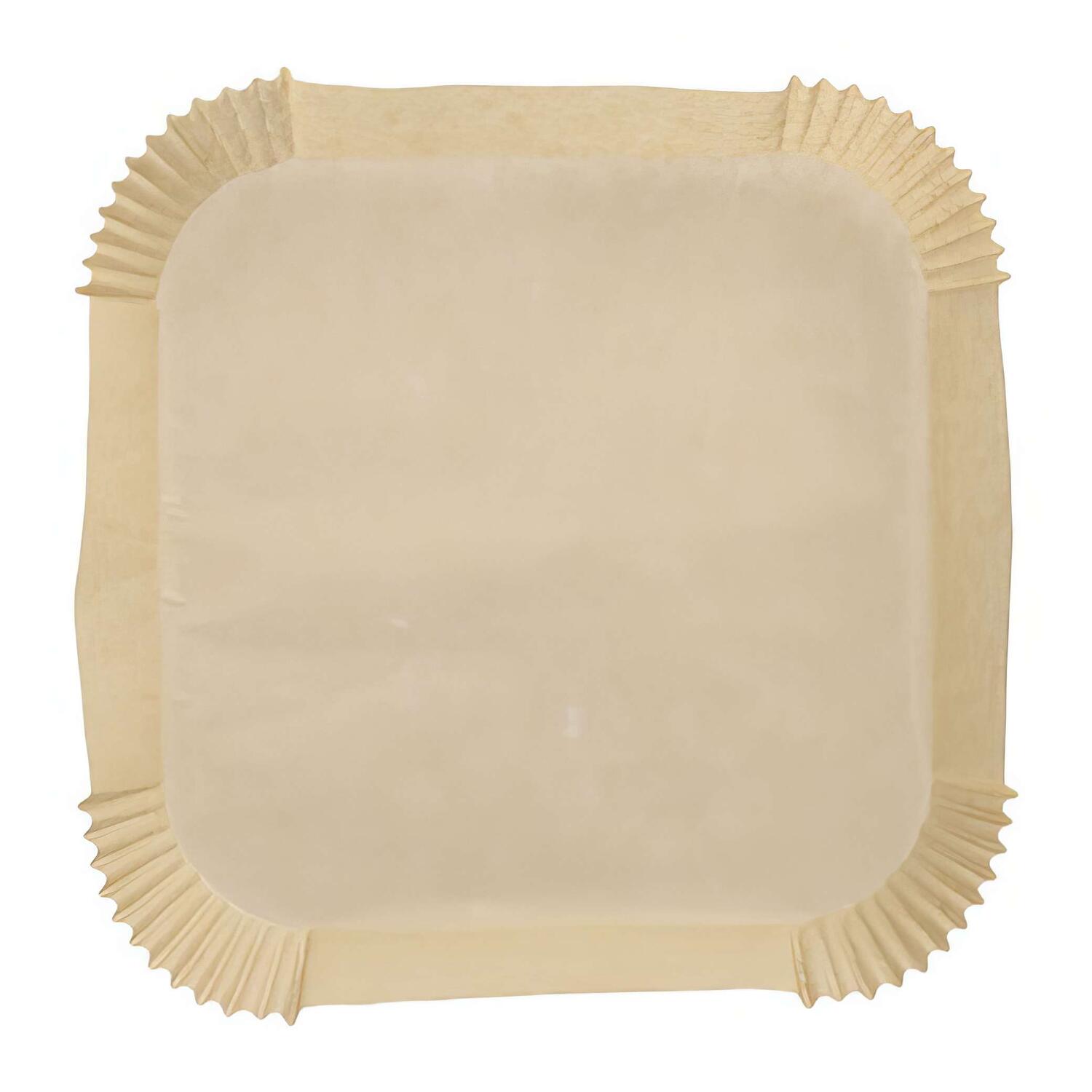 Backpapierzuschnitte fr Heiluftfritteusen Mikrowelle Backofen 23 x 23 x 4,5cm braun, 100 Stk.