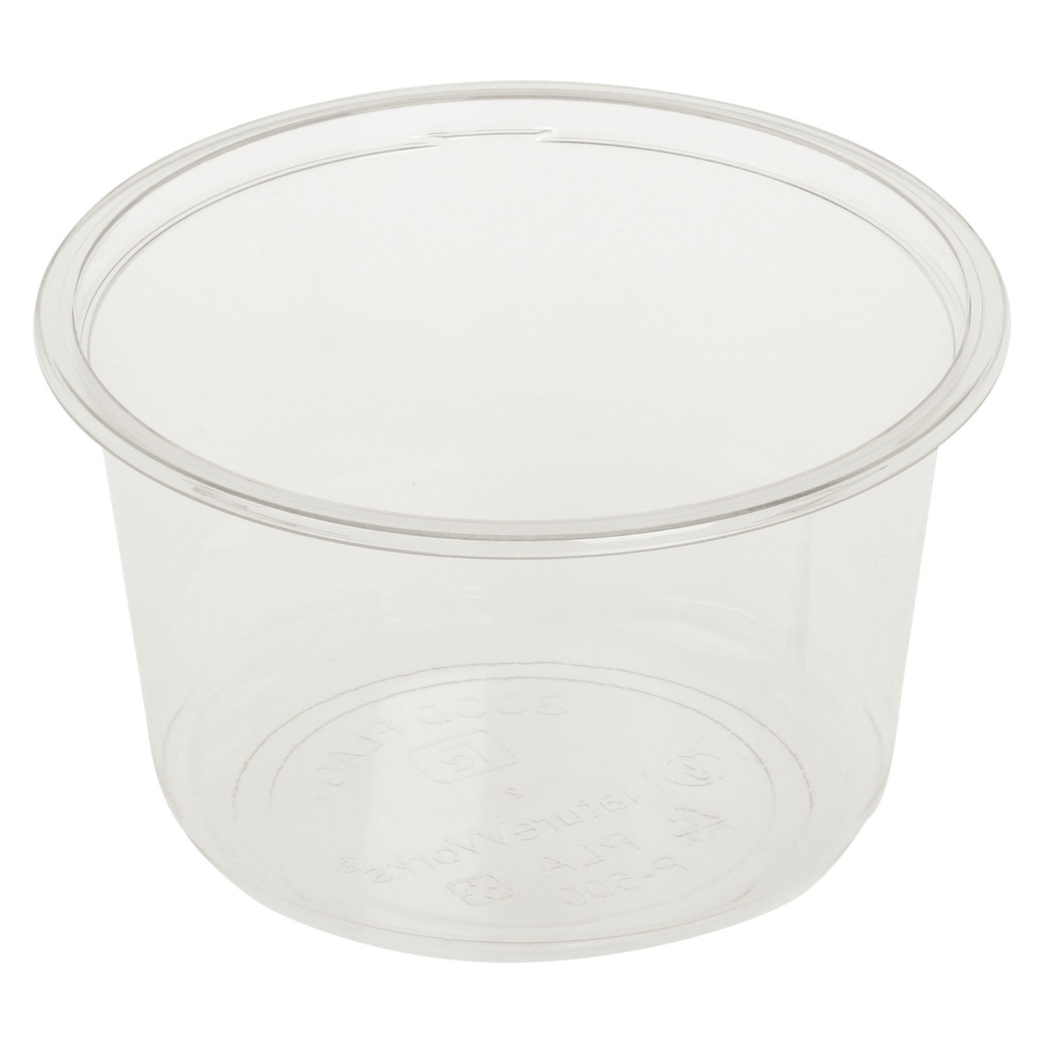 Feinkostbecher transparent aus Bio-Kunststoff (PLA) 500 ml  12,1 cm, 50 Stk.