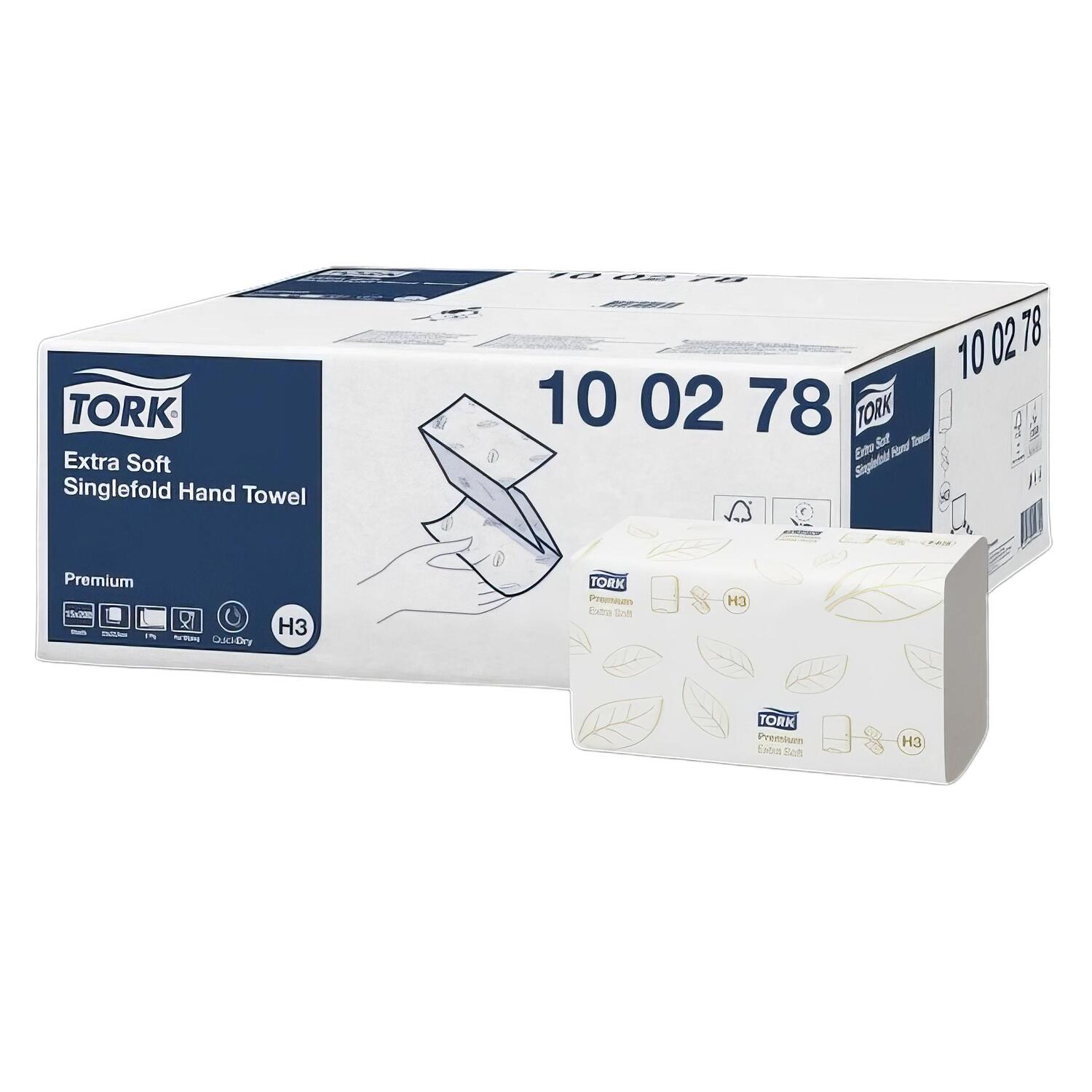 Tork Falthandt�cher V-Falz Premium H3 23x23 cm 2-lagig, 15x200 St�ck=3000 St�ck