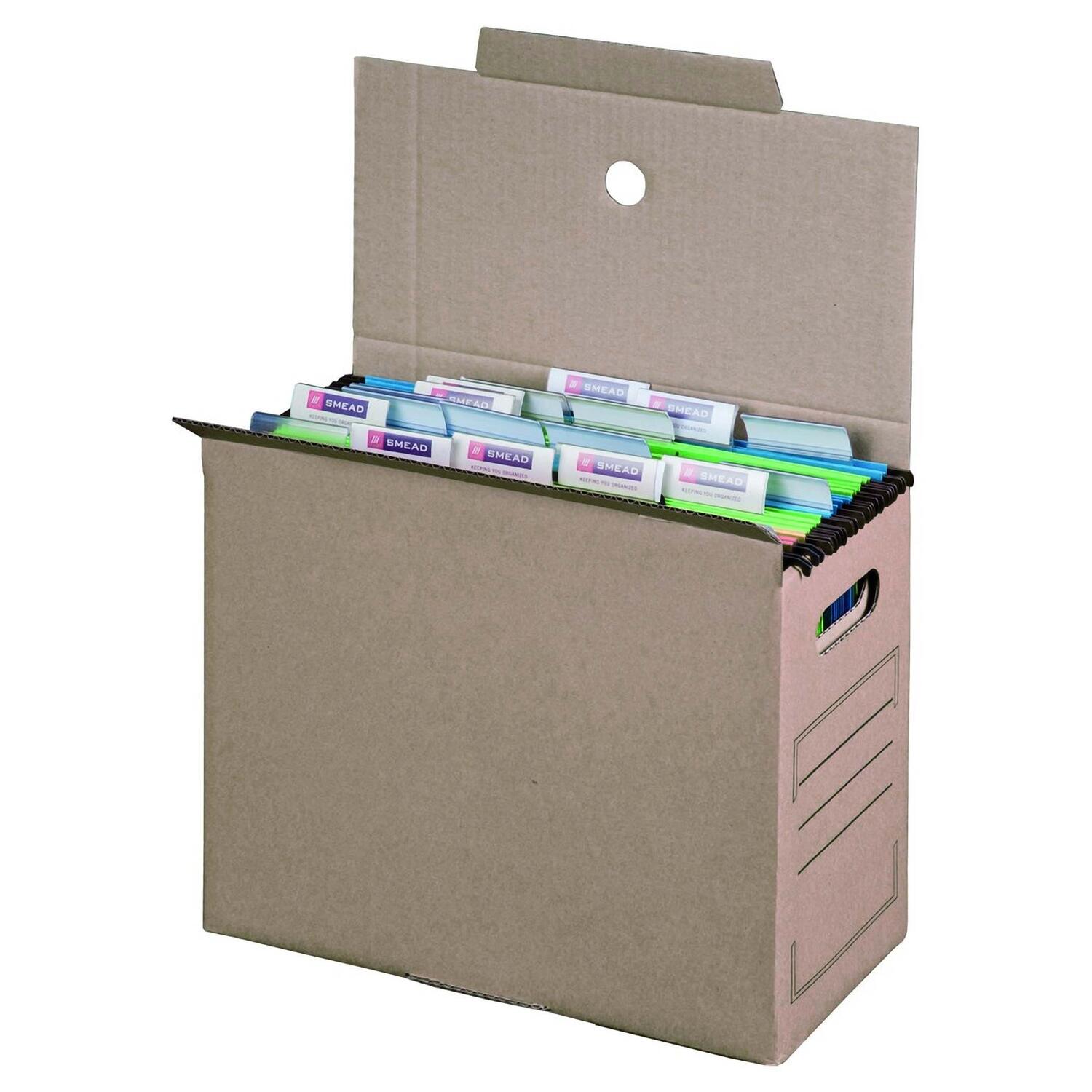 Archiv-Transportbox fr Hngemappen 327x158x279mm wiederverschliebar braun