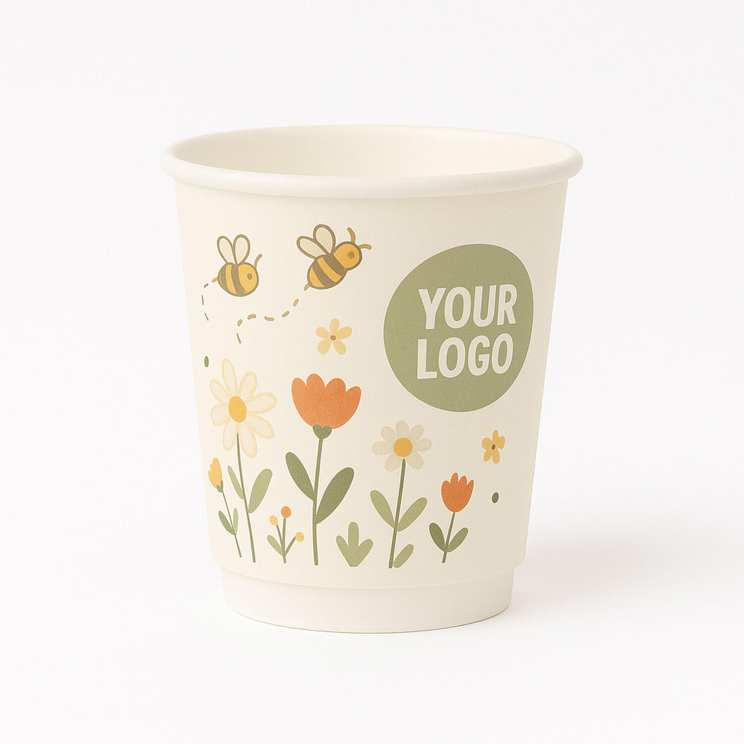 Personalisierbare Doppelwandbecher f�r Hei�- und Kaltgetr�nkebecher wei� 200 ml, 500 Stk.