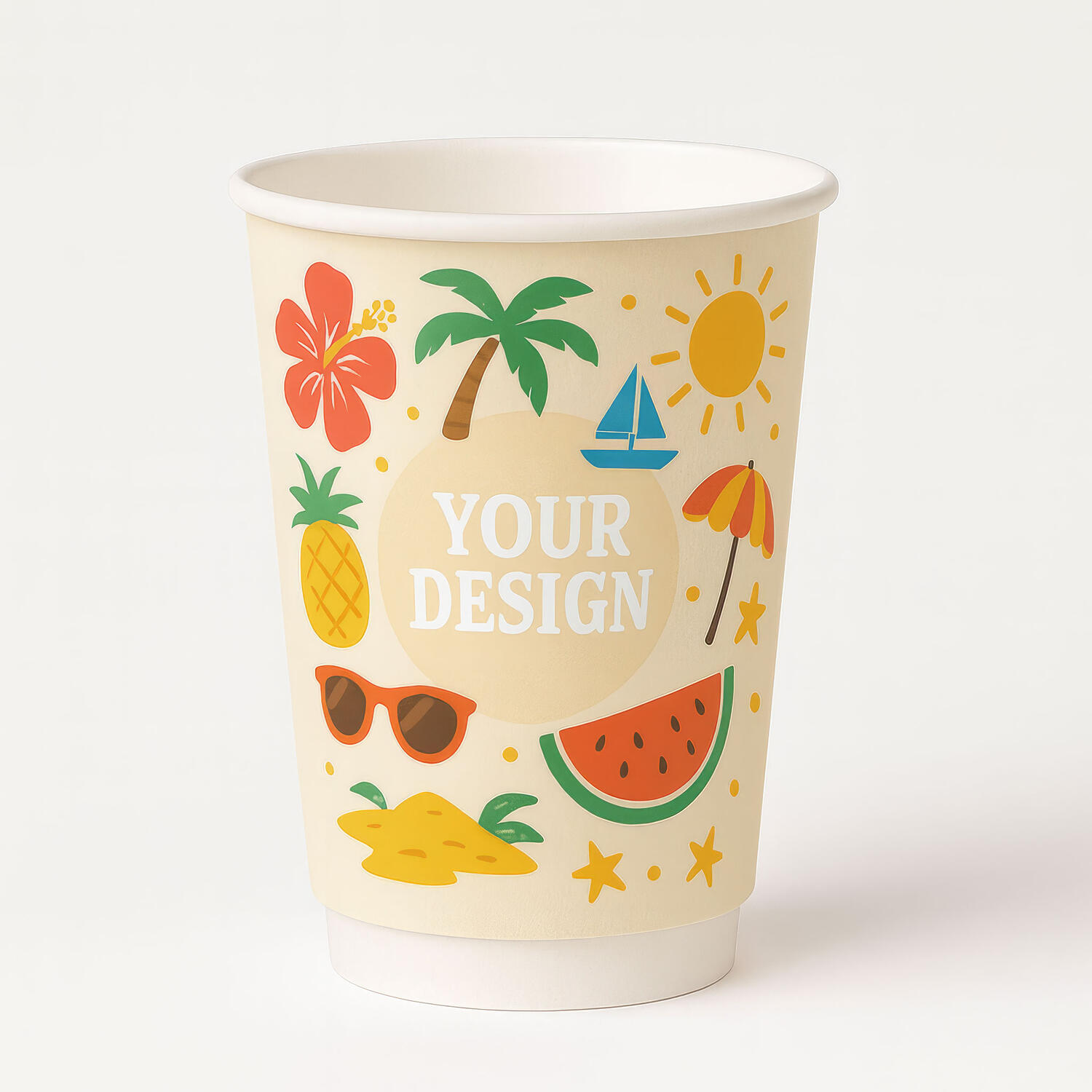 Personalisierbare Doppelwandbecher f�r Hei�- und Kaltgetr�nkebecher wei� 300 ml, 500 Stk.