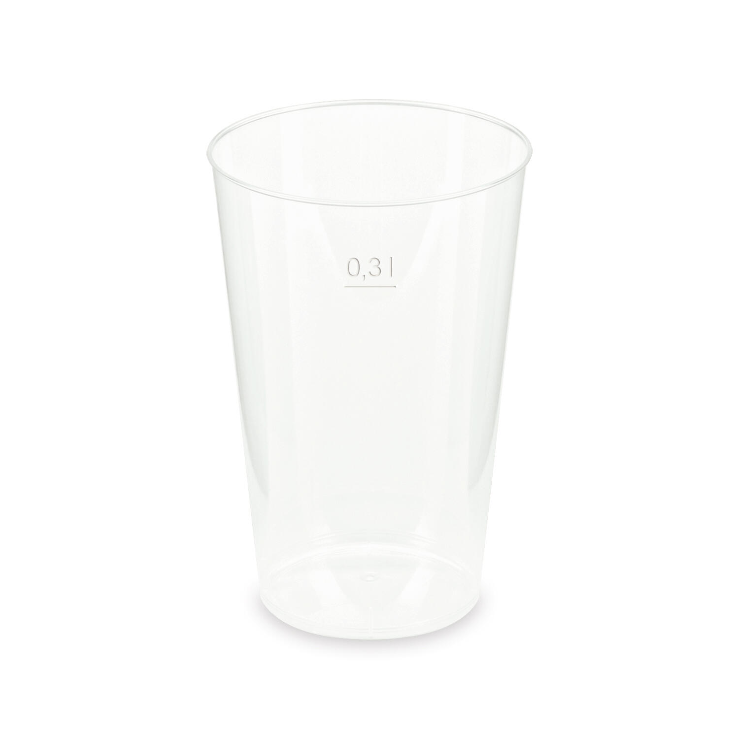 Mehrwegbecher Pfandbecher transparent stabil+ PP 0,3L Eichstrich  80mm, 15 Stk.