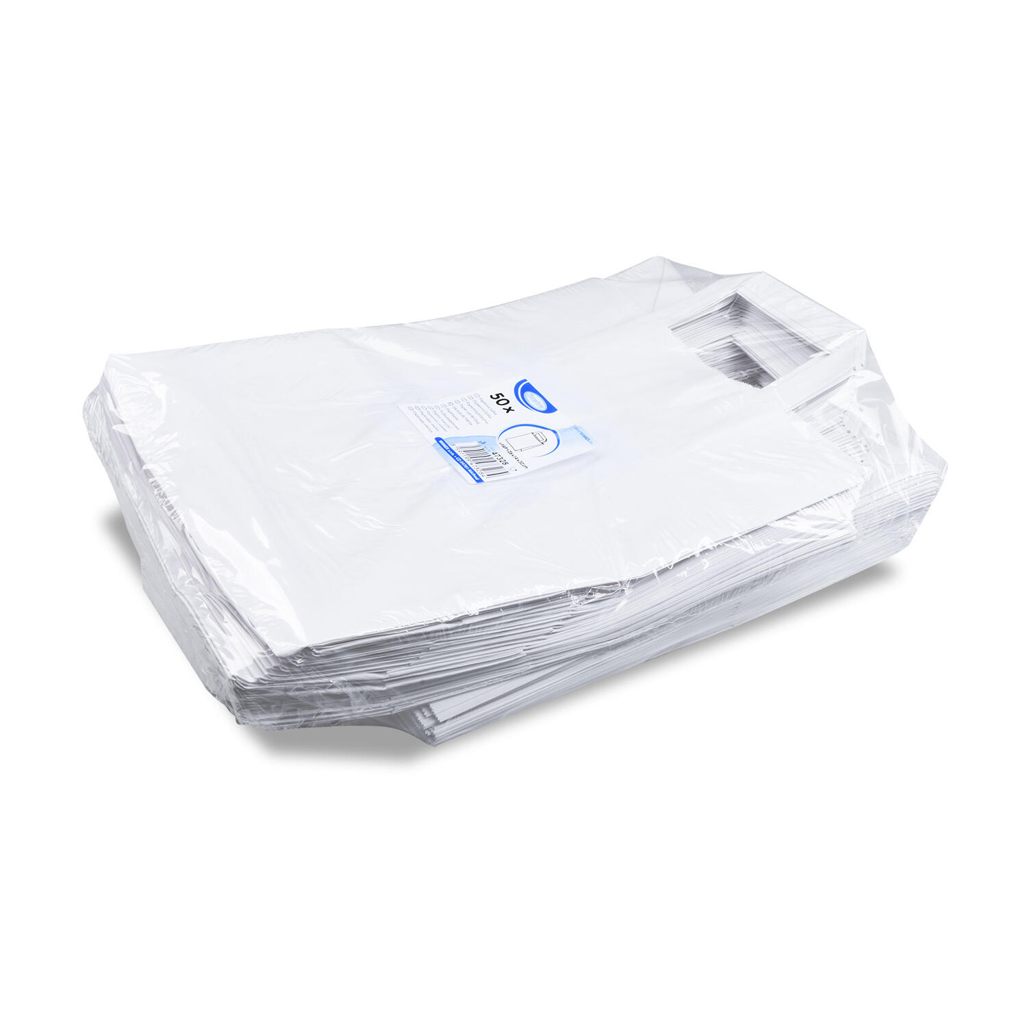 GASTRO Papiertragetaschen 32 x 26 x 14 cm mit EAN-Code weiss,  50 Stk.