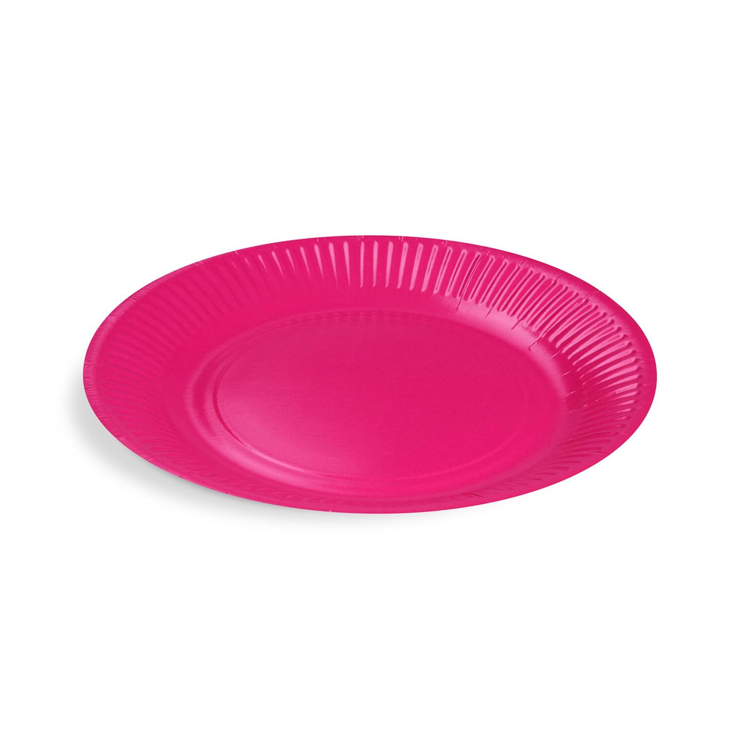 BIONATURE Pappteller Partyteller FSC Mix rund 23cm fettdicht fuchsia, 10 Stk.