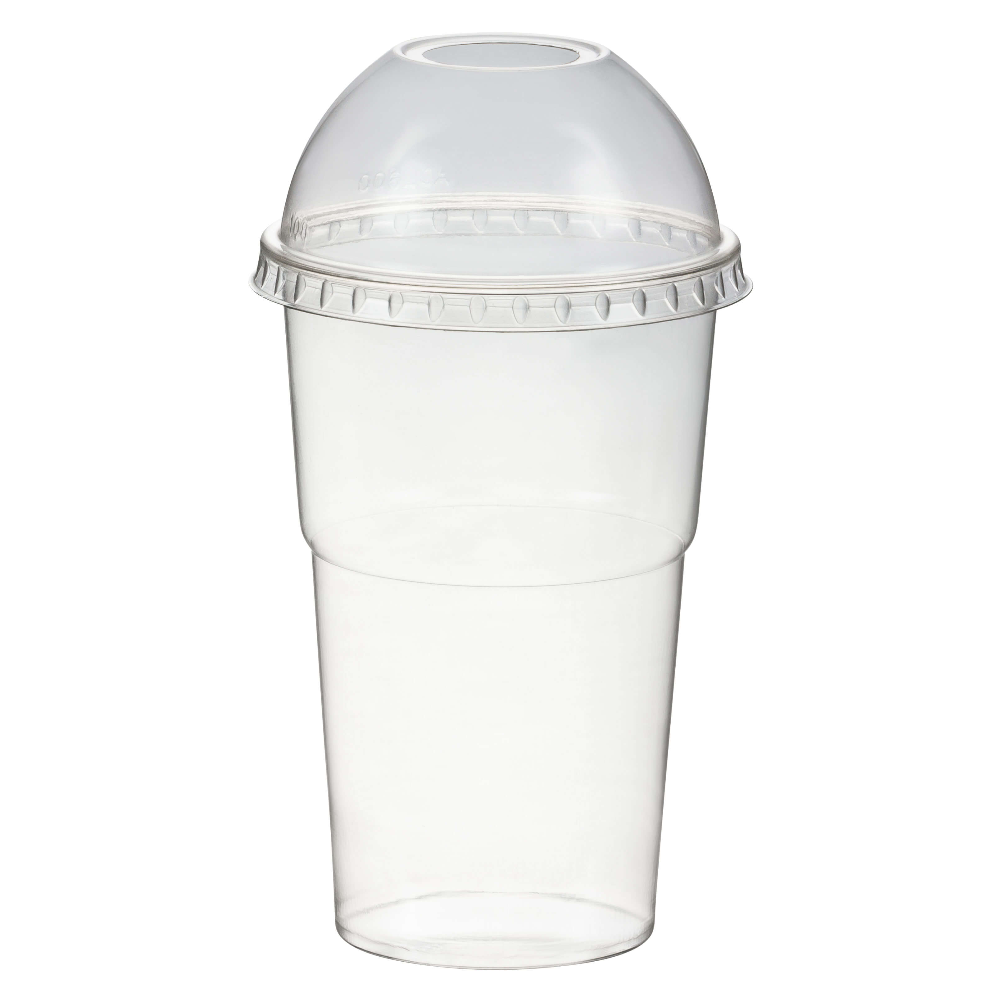 Smoothiesbecher + Domdeckel mit ffnung 300 ml,  78mm, PET, glasklar, 50 Stk.